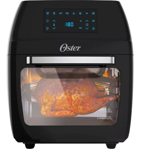 Fritadeira Oster 3 Em 1 Fryer Digital 12l 1800w Preta 110v Cor Preto